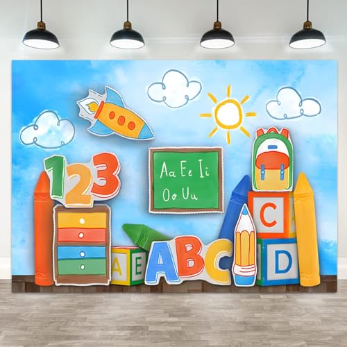 Premier jour de la maternelle réussi avec cette bannière photo pour une fête de rentrée scolaire