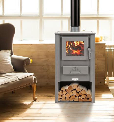 Stufa a legna atene 9 kw rosso