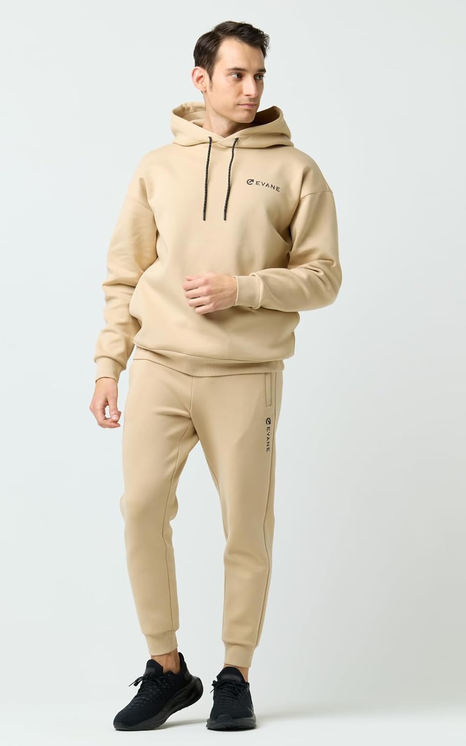 [EVANE] エバン ストレッチ ソフト プルオーバー バックロゴ フーディー