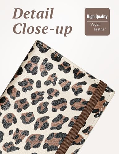 Image of Yarnic Checkbook for Personal Checkbook Holder (Light Brown Leopard) | Checkbook Covers with Pen Holder and Built-in Clear Plastic Divider for Duplicate Checks