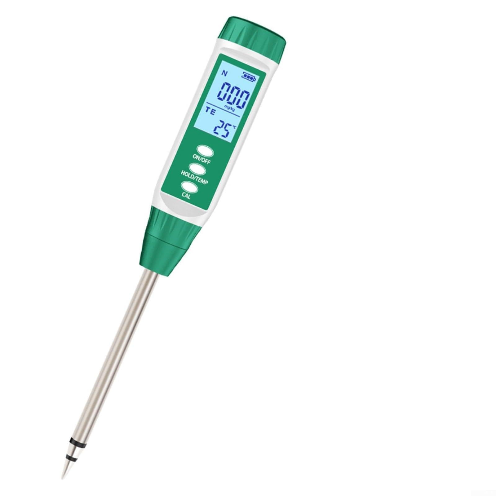 Probador digital de nutrientes del suelo con retroiluminación LCD para horticultura y agricultura, mide N/P/K y temperatura, sensor de alta precisión (probador de fósforo)