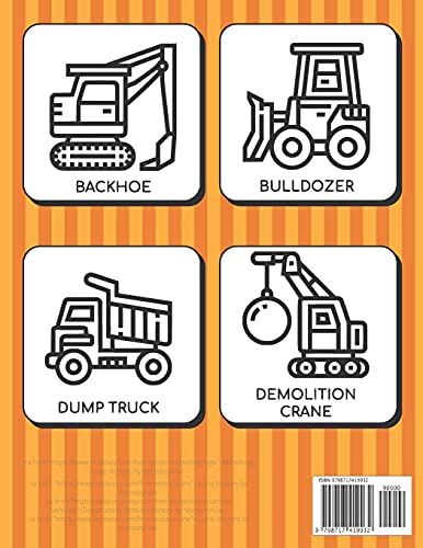Construction Vehicles Coloring Book: Educational Names Big Signed Pictures with Numbers Amazing Gift for Begginers Kids Toddlers Filled set of Trucks, ... ( Super Fun 30 Pages Cute Ages 2-4 4-8 3-8) image 4