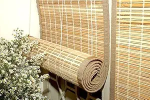 GoKoo Wood Natural Bamboo Curtain/Blinds for Window and Balcony-Indoor Use (6 Height x 3 Width Pack of 1)