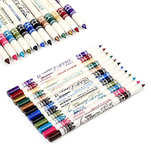 Wowlife Waterproof 12 Ultra Bright Colors Durable Eyeliner Eyeshadow Lip Liner Eye Shadow Pen Cosmetic Makeup Tools