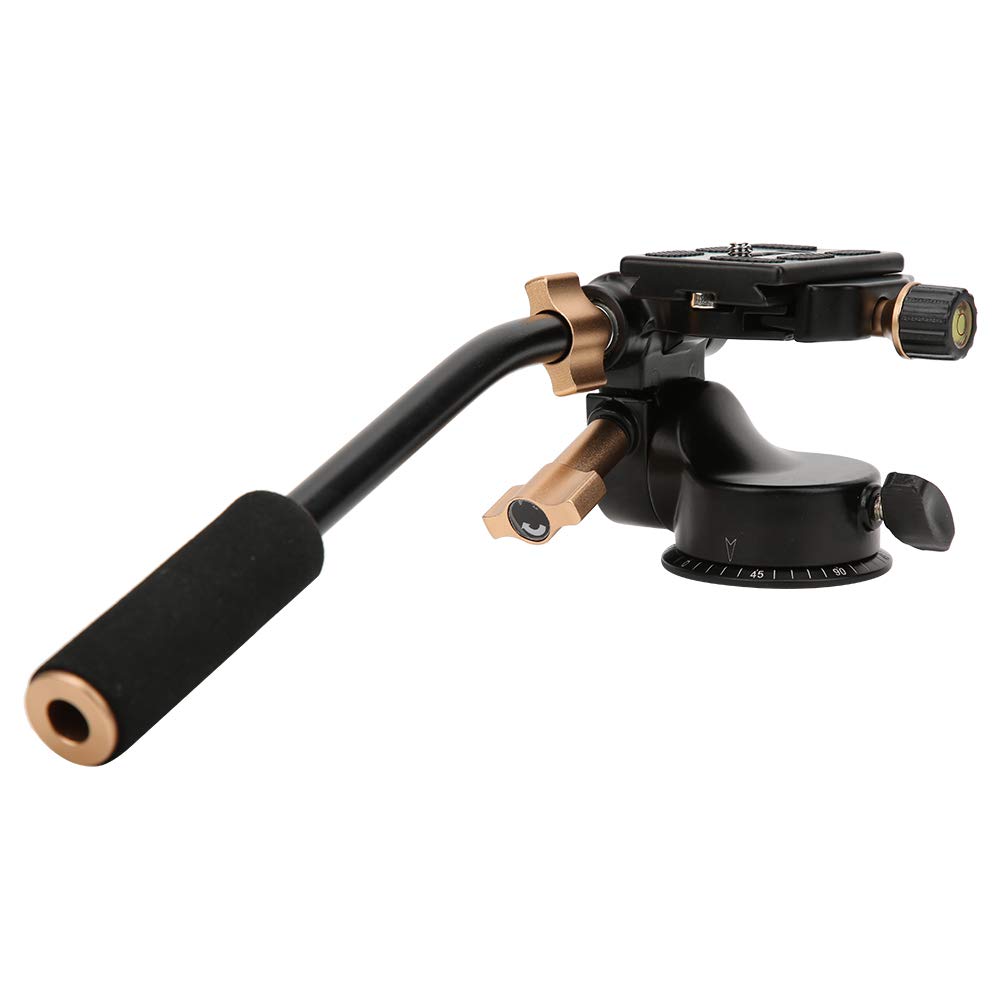 Aluminum Alloy 3-Way Damping Video Tripod Head with Pan Bar Handle for DSLR Camera for Tripods Monopod