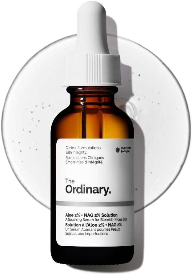 Aloe 2% + NAG 2% Solution, Soothes Skin and Targets Post-Acne Marks, 1 Fl Oz