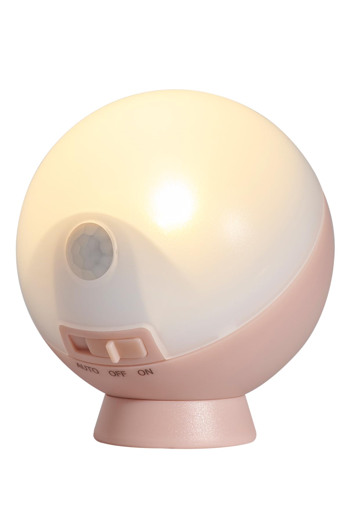 Musashi Night Light Motion Sensor Indoor Portable Light Battery Powered Night Light Sphere Champagne Pink WSL-001SP