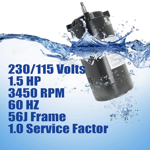 LiGuVCY UST1152 Swimming Pool Pump Motor, 1.5 HP Pool Pump Motor Replacement for Hayward Super Pump SP2610X15/A.O. Smith Electric Motor