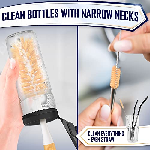 image for Trazon Dish Brush Set of 4 - Kitchen Scrub Brushes with Non-Slip Long 