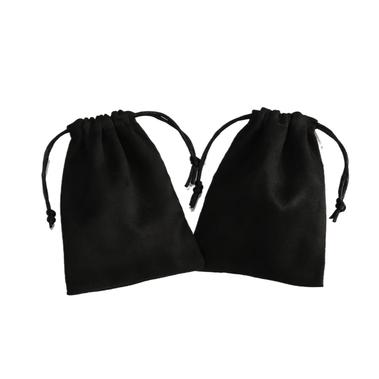 Mlyvax 20pcs Flannel Drawstring Packing Jewelry Packaging Display Luxury Velvet Suede Pouches Wedding Favors Gift Bags(Black)
