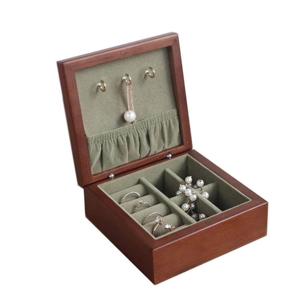 Tograt Scatola Portagioie Porta Gioielli Portagioie in Legno Massello con Specchio Piccolo Portagioie da Viaggio Portatile per Regalo da Donna. Scatola di Gioielli Organizzatore