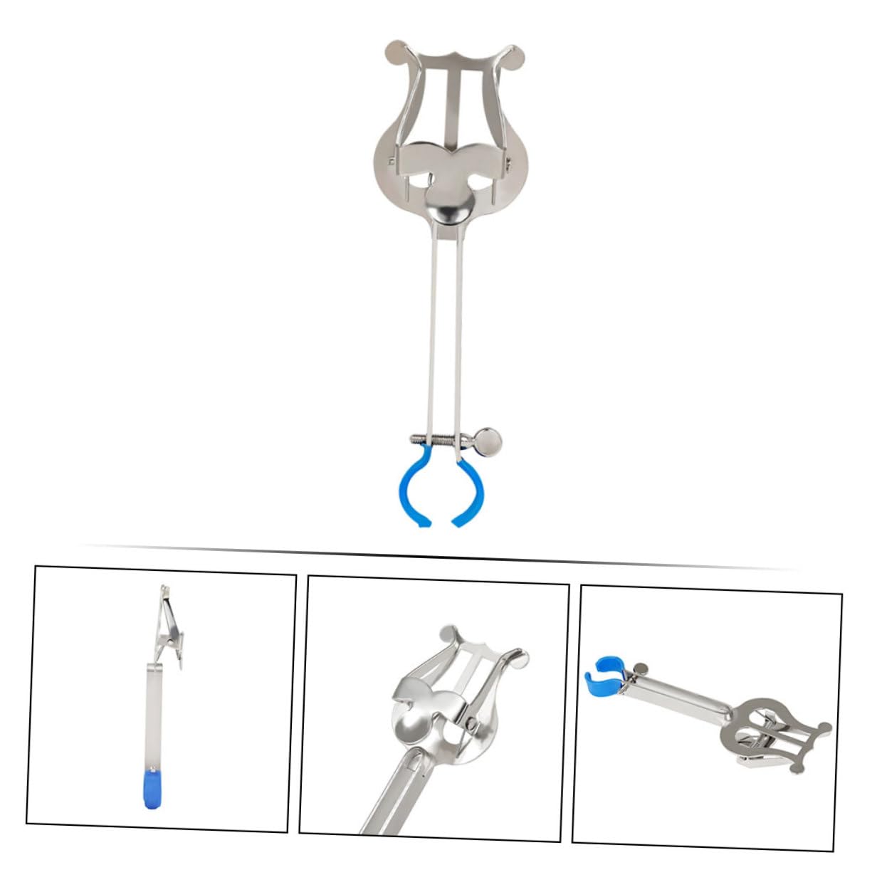 FAVOMOTO 3 Pcs Stable Trumpet Score Clip Silver Lyre Folder for Professional Trumpet Music Score Clamp