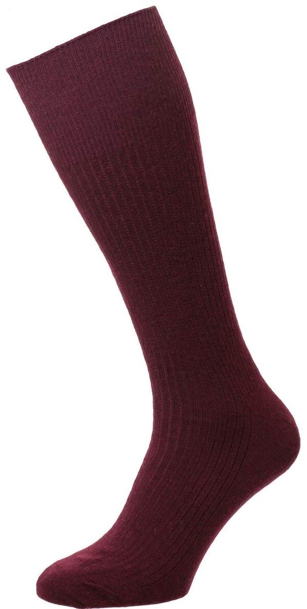 HJ Hall Immaculate half-hose wool rich socks HJ75 burgundy 6-11