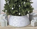 New Traditions Faux Birch Bark Christmas Tree Collar β 26" Diameter Fabric Stand Band for Artificial & Natural Trees β Tree Skirt Alternative, Collapsible