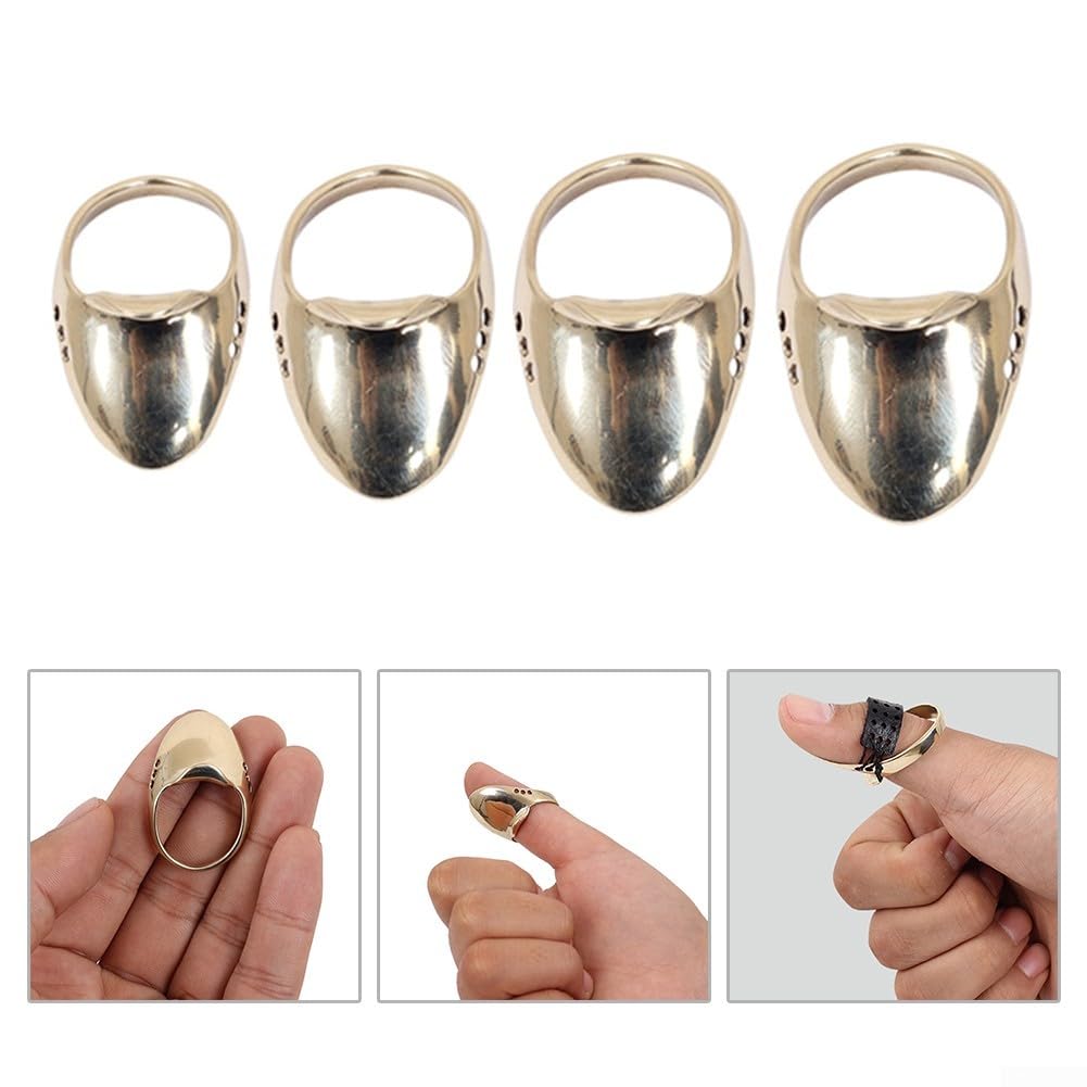 Gdfnmogo Anello per pollice classico in ottone per la caccia con arco, realizzato in materiale, stile mongolo, per protezione dell'arco tradizionale (20#)