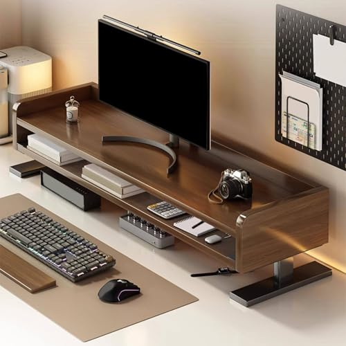 Image of Monitor Riser for Desk, Computer Screen Stand Organizer, Desktop Shelf to Raise Display for Office Home and Student Workspace(White,31.4in /80cm)