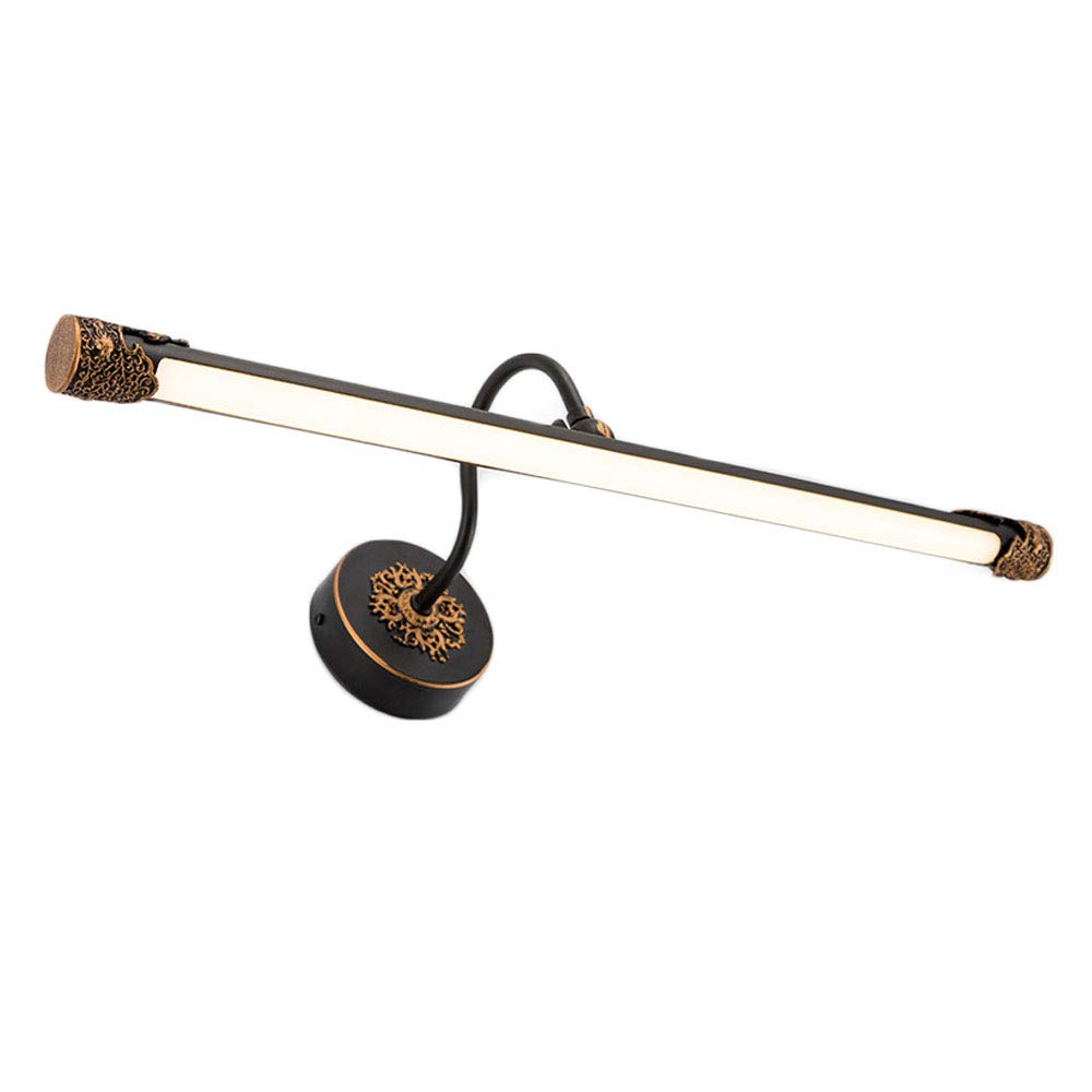 Applique murale salle bain rétro laiton LED, angle lumière avant réglable, éclairage maquillage pour salle bain, éclairage étanche antibuée, blanc froid