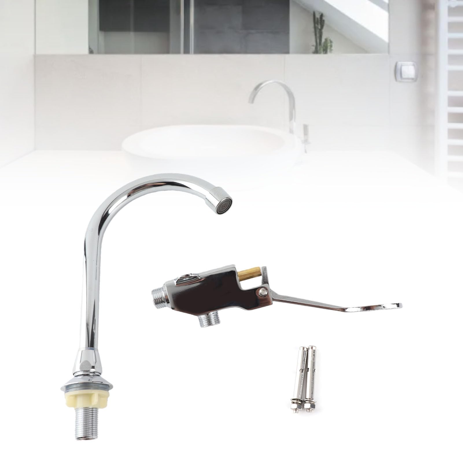 Atyhao Conjunto de grifería de Lavabo para baño Kit de Grifo para Lavabo de Pedal de Laboratorio de Medicina Accesorio Grifos para Lavabo de baño