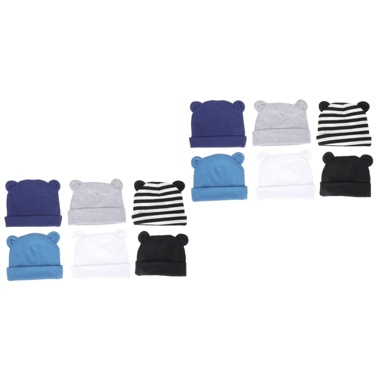 FOMIYES 2 Sätze Teiliges Baumwollmützen Für Neugeborene Unisex Babyhüte Mit Niedlichem Design Für Fotos Sommer Gestreift Für Junge Mädchen Von Jahr 6 Stück * 2