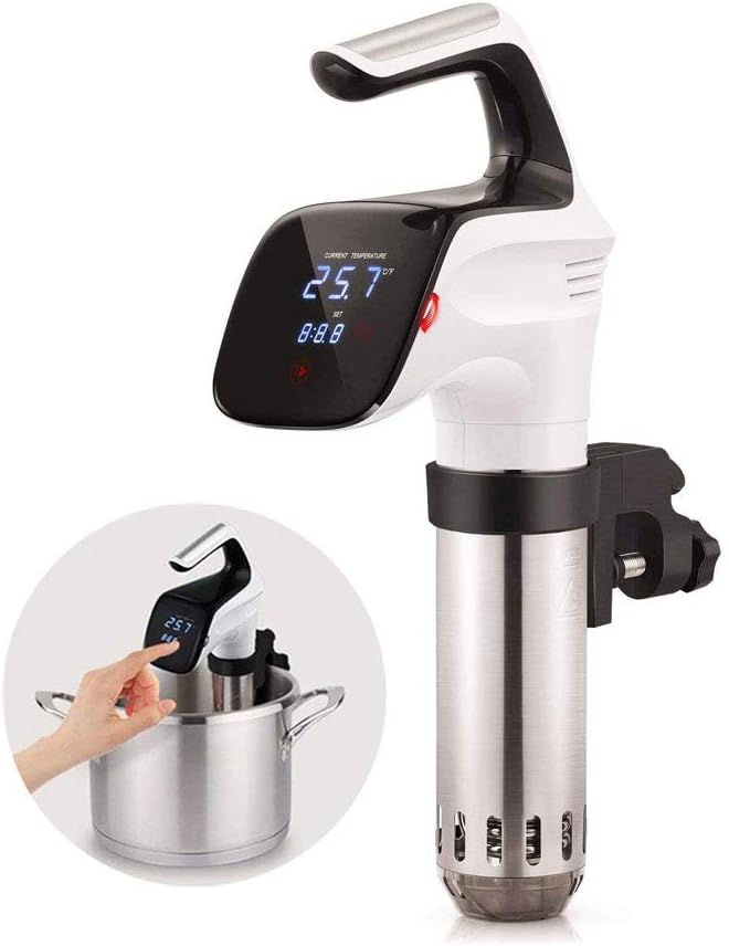 YFGQBCP Sous Vide Cooker, Thermal Immersion Circulator, with Recipe E-Cookbook, Accurate Temperature Digital Timer, Ultra-quiet, 850 Watts, 120V, Stainless Steel/Black