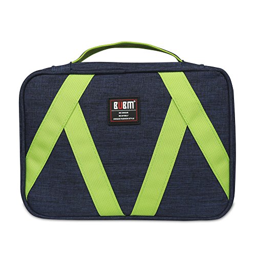 BUBM Toiletry Bag-Portable Travel Kit Organizer with Hanging Hook for Women Cosmetic Makeup and Men Shaving Kit, Large Capacity and Multifunctional, Blue and Green
