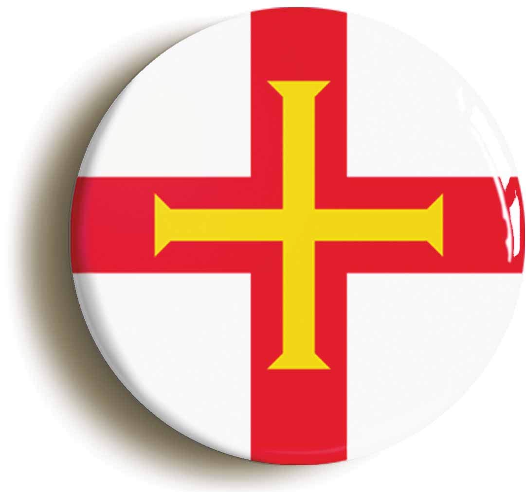 Guernsey Flag Fridge Magnet (Circular 2inch / 50mm Diameter)