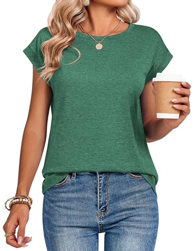 Image of Zeagoo Womens Tops Summer Casual Cap Sleeve Tshirts Shirts Business Dressy Spring Fashion Outfits Trendy Clothes