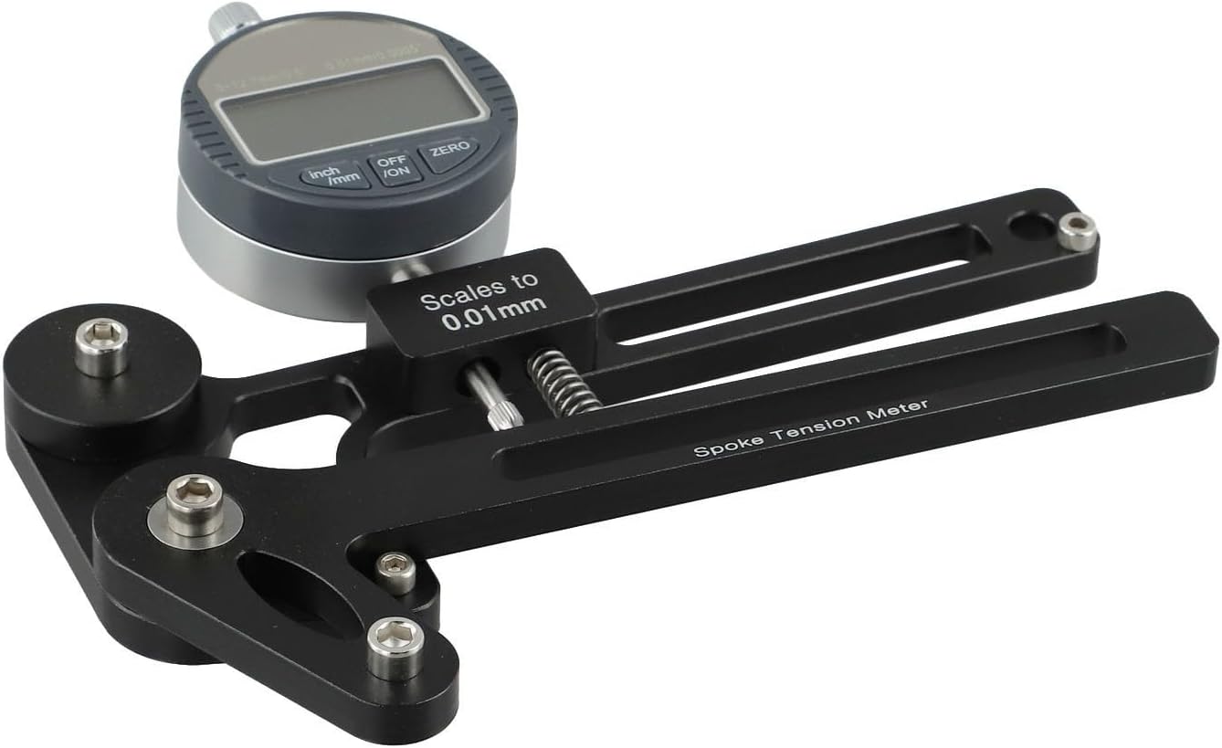 Spoke Tension Gauge | Aluminum Alloy Spoke Tension Measuring Tool for Bike Wheels | For CNC Machined Wheel Building Tool Compatible with 26/27./700C/29 Inch(Black electronic watch)