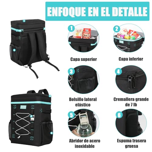 Image of INSMEER Ice Box & Cooler Bag, 50 Cans /30L Insulated Lunch Bag, Portable Large Soft Chiller Ice Box for Car Camping Beach Picnic Travel Hiking Storage Beer