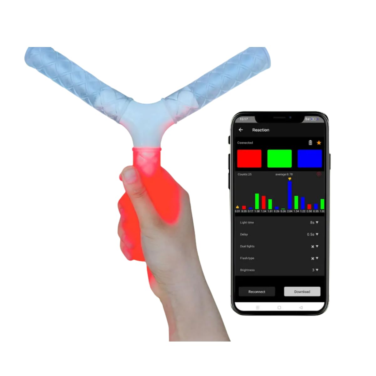 Hand-Eye Coordination Smart Reaction Stick for Athletes, Speed Training Reaction Catch Trainer