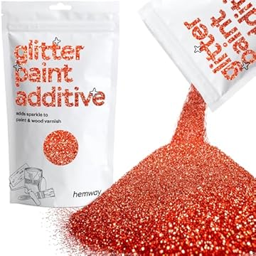 Hemway Glitter Paint Additive - Red Holographic | 100g Metallic Flakes for Adding Sparkle to Paints & Wood Varnish | Add to Emulsion, Acrylic & Latex for Indoor Sparkly Walls