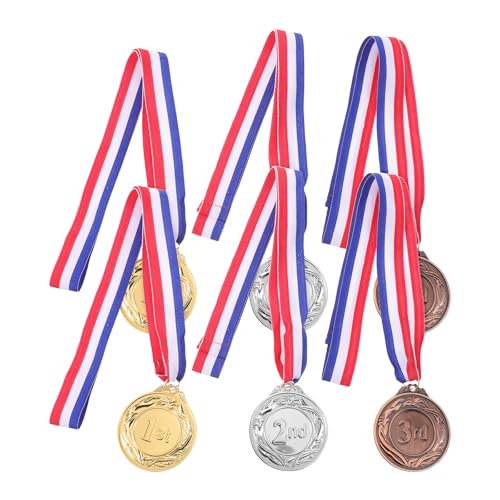Insignias de premio de metal para eventos deportivos y escolares 6 uds