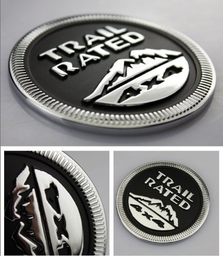 yoaoo-oem ® Auto Tuning 1pcs OEM para Jeep Trail nominal 4 x 4 placa emblema Wrangler Grand Cherokee Liberty Insignia Sticky Back Logo Trailhawk 2014 negro Cover