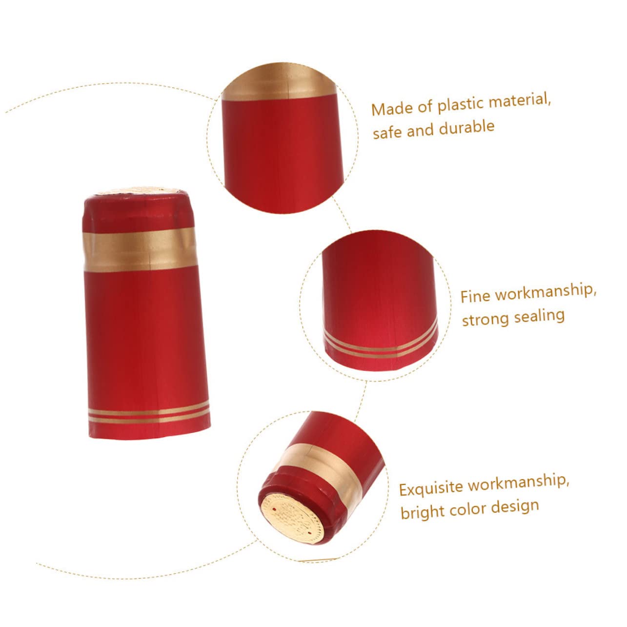 NAMOARLY 50pcs Wine Cap Wine Heat Shrink Cap Heat Shrink Bottle Pvc Wine Bottle Shrink Caps Wine Sealers Heat Shrink Sealing Caps Wine Bottle Tops Shrink Capsule Pvc Bottle Caps Plastic Red