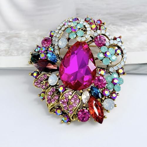Image of SELOVO Leaf Flower Vine Brooch Pendant Pin for Women Jewelry Scarf Accessory