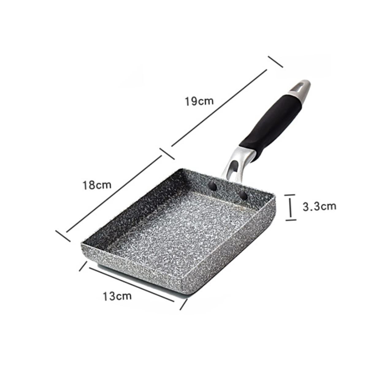 CONGARTENO Nonstick Rectangular Egg Frying Pan Japanese Tamagoyaki Cookware for Fire Stove Induction Maifanite Coating for Easy Flipping Quick Heat Conduction