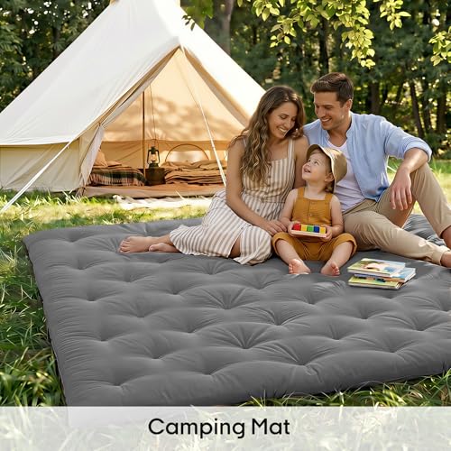 Image of ZonLi Japanese Floor Futon Mattress Full Size 75 inchx 54 inch, 100% Cotton Cover 2.5 inch Thicken Tatami Mattress, Foldable Sleeping Pad, Portable Dormitory Tatami Mat, Roll Up Floor Lounger Bed for Adult