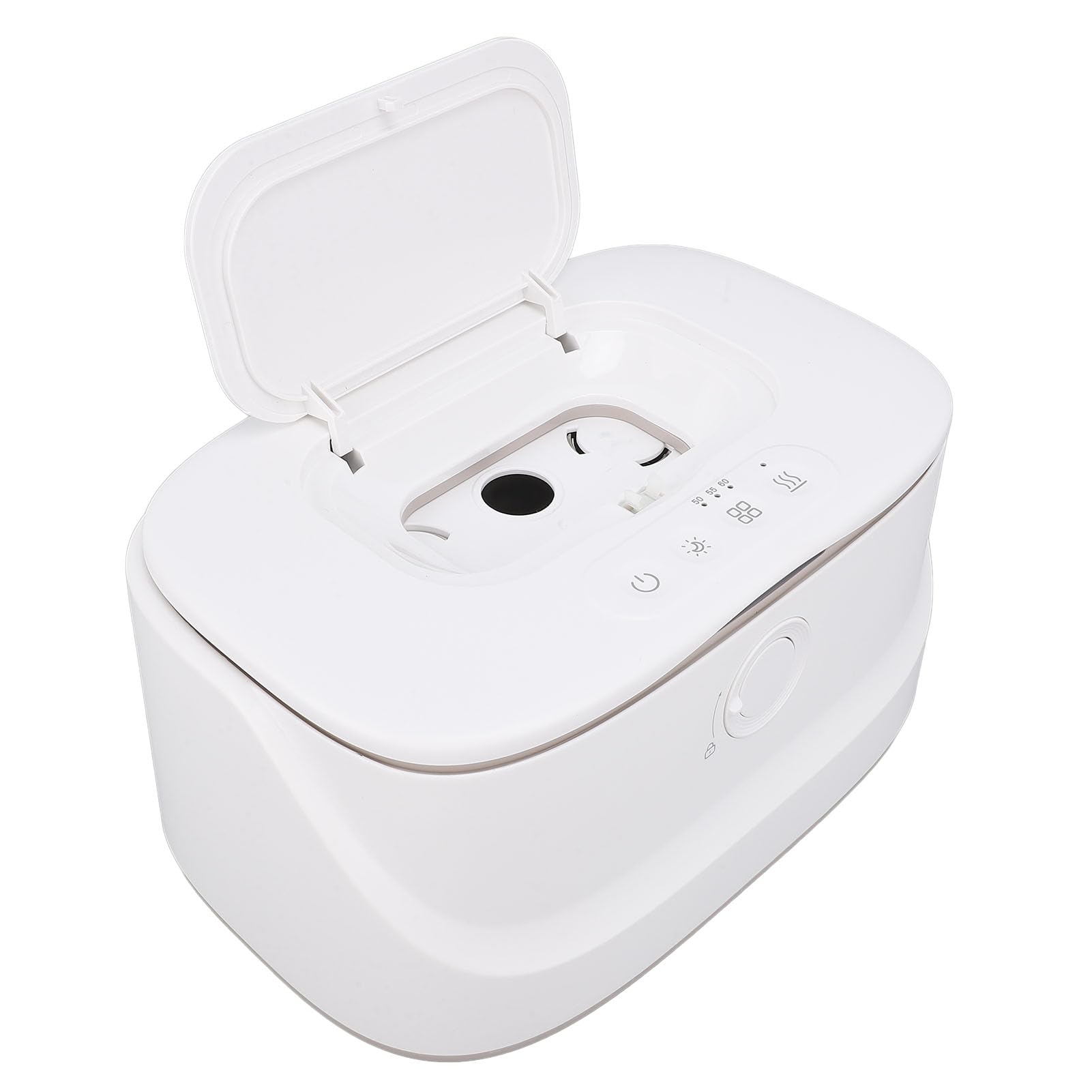 Baby Wipe Warme, Dispenser di Salviette per il Controllo Intelligente della Temperatura di Grande capacità con Delicata Luce Notturna per Salviette Umidificate per Neonati, (WHITE)