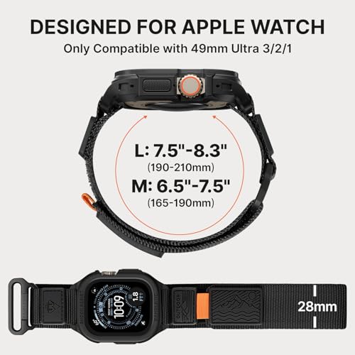 Image of Bandletic Rugged Case with Band Compatible with Apple Watch 49mm(Ultra 3 /2 /1),46mm(Series 11 /10), 45mm(Seriess 9 /8 /7),44mm(SE3 /SE2 /SE /6 /5 /4), Protective Cover Sport Accessories for iWatch Men