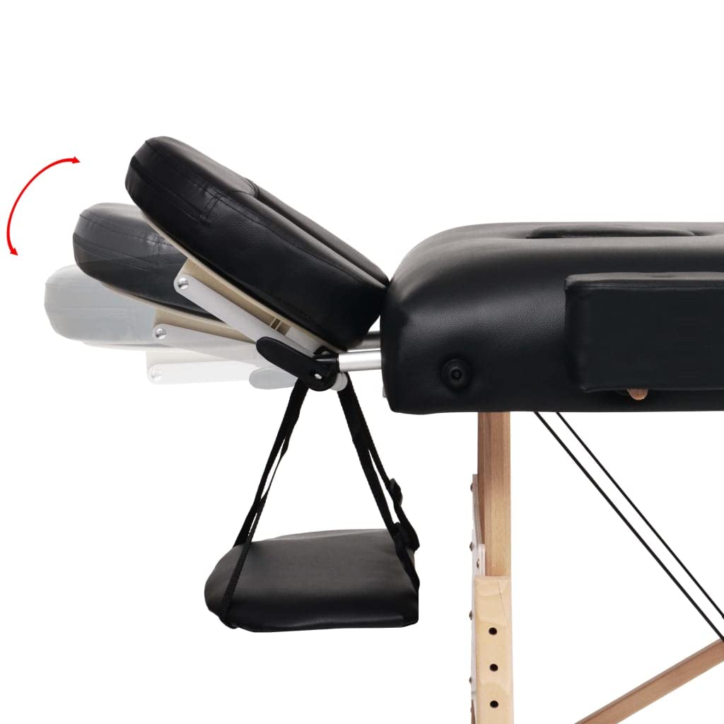 Generisch Massageliege 2-Zonen Klappbar 10 cm Sitz Schwarz,Gesundheit & Schönheit,Körperpflege,Massage & Entspannung,Massagetische,18.5KG,110151