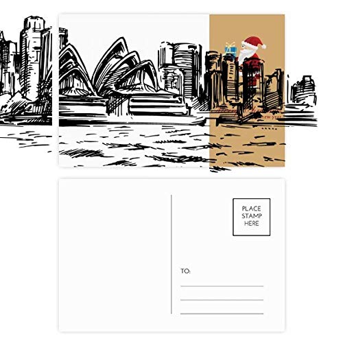Cartes postales Sydney Opera House et Père Noël Australie pour correspondance de Noël
