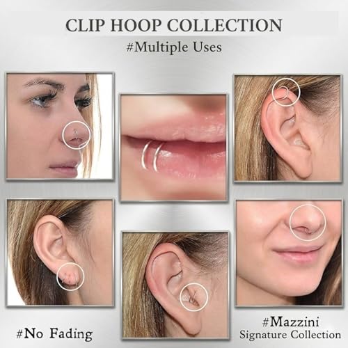 Image of Via Mazzini 316L Stainless Steel No-Tarnish No-Rusting 8mm Clip-On Non-Pierced Nose Ring For Women And Girls (NR04933) 1 Pair