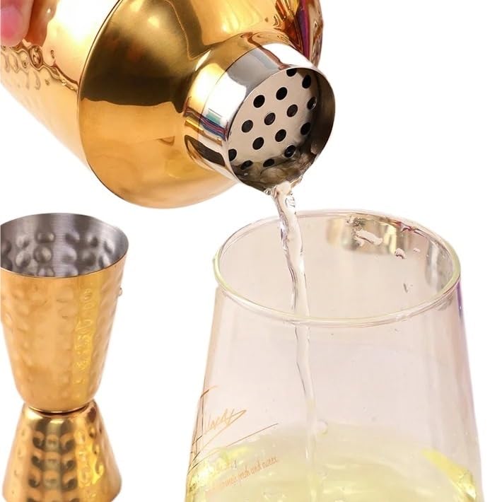 Coctelera,Cocktail Shaker 1-2 Coctelera De Acero Inoxidable con Vaso Medidor For Bebidas, Fiestas Y Bares(Colorful)