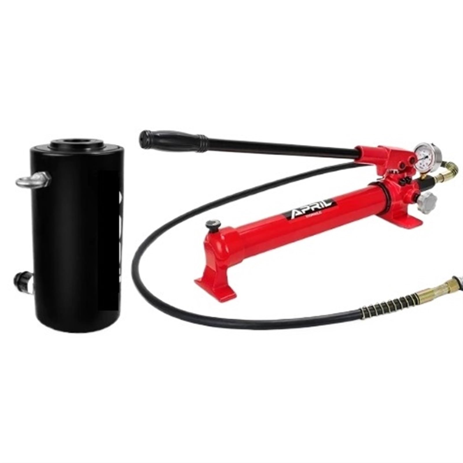 Bomba Manual De Alta Presión Con Manómetro 700Kg/cm² 900CC, Cilindro Hidráulico De Orificio Hueco De 30 Toneladas Y 100 Mm Gato De Elevación Hidráulico