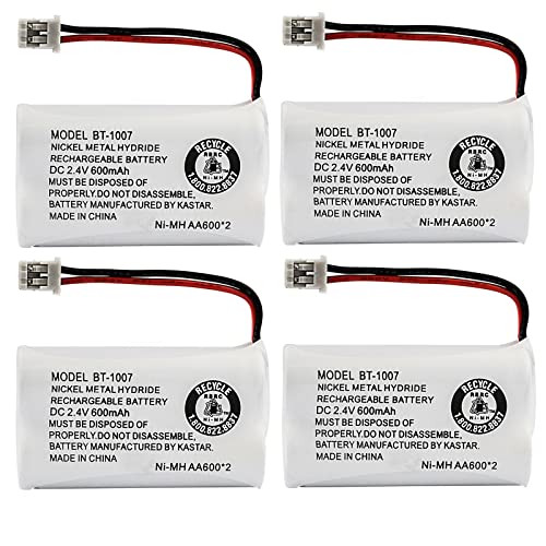 Kastar 4-Pack BT-1007 Battery Replacement for Uniden DECT 6.0 Phone DECT1560-3 DECT1560-3S DECT1560-4 DECT1580 DECT1580-2 DECT1580-3 DECT1580-4 DECT1580-4C DECT1580-4WXT DECT1580-5 DECT1580-6