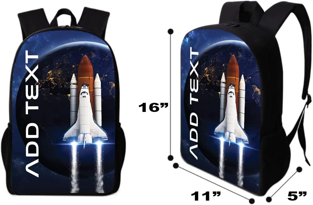 KishKesh Personalization Personalized Backpack 16" Inch - Space Shuttle