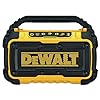 DEWALT 20V MAX Bluetooth Speaker, 100 ft Range, Durable for Jobsites, Phone Holder Included, Lasts 8-10 Hours with Single Charge (DCR010), Yellow/Black