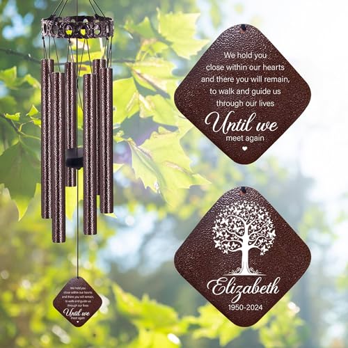 Image of ASTARIN Personalized Memorial Wind Chimes, Customized Wind Chime for Loss of Loved One /Mother /Father, Wind Chimes for Outside Garden Decoration, Sympathy Gifts for Women /Man