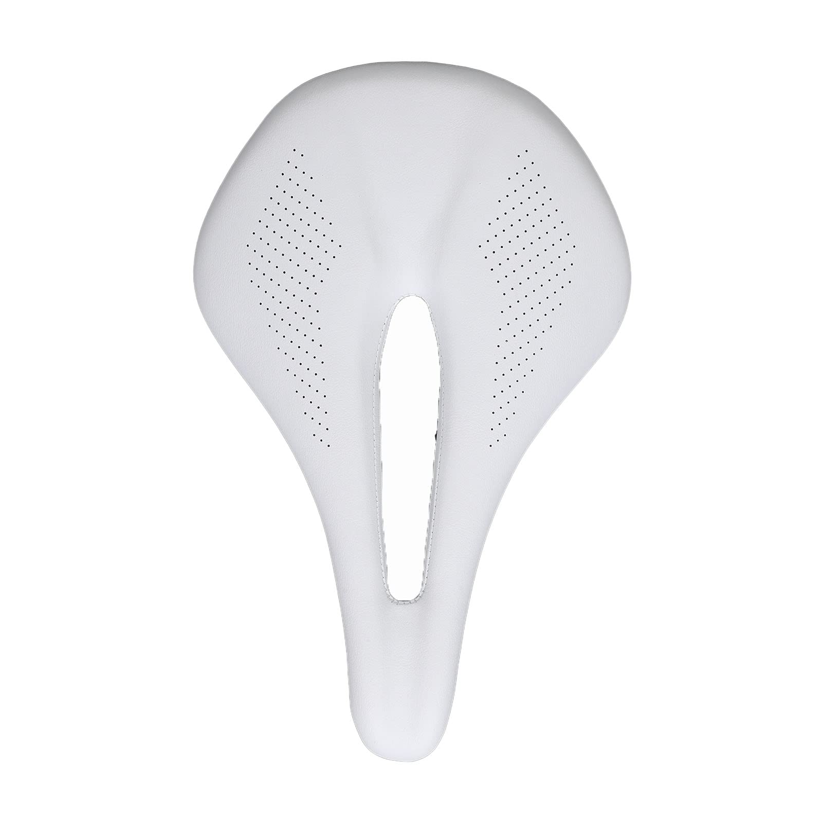 Jiawu Sillín de Bicicleta de Cuero de Fibra de Carbono de 155 Mm, Cojín Hueco para Bicicleta de Carretera, Acolchado de Espuma Suave, Asiento de Ciclismo Cómodo de Doble Resorte para de Montaña y