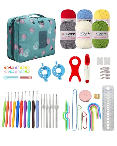 LEECHY Crochet Kit for Beginners Adults & Kids, 70Pcs Knitting Kit...